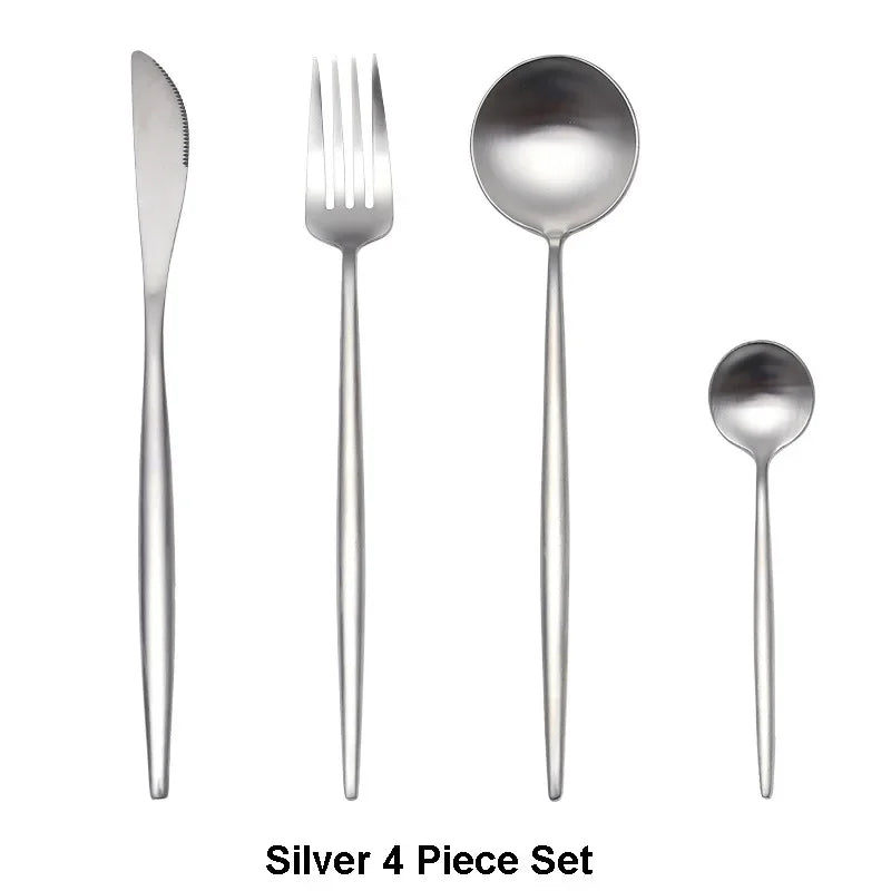 Mattgold 18/10 Edelstahl Luxus Besteck Geschirr Geschirr Messer Löffel Gabel Essstäbchen Besteck Set Spülmaschinenfest - GYLDNE GRÆNSE Gourmet Online Shop