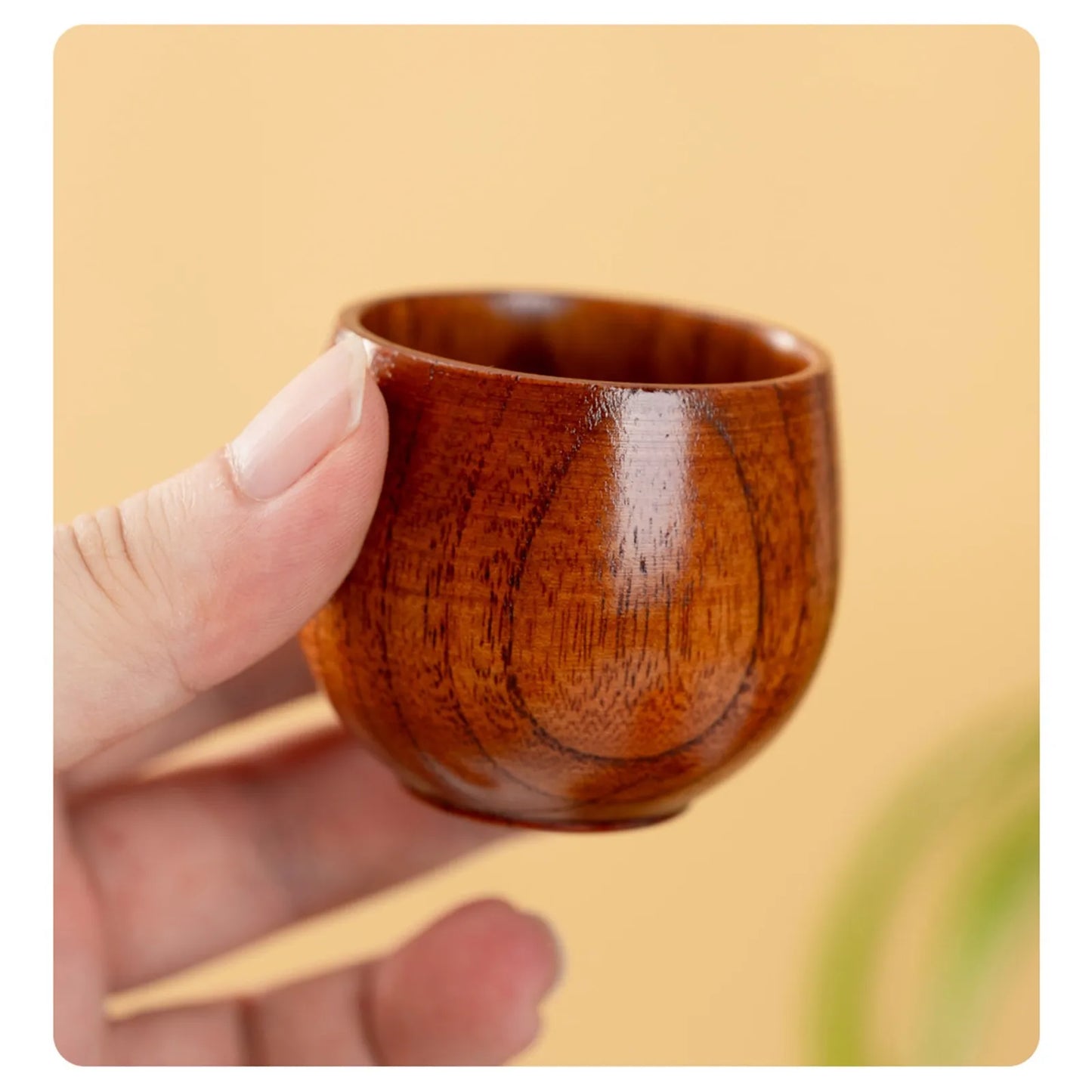 Hölzerne große Bauchtassen handgemachte Holztassen mit Griff Bier Teebecher Kaffee Milch Wassertasse Küche Bar Trinkgeschirr Geschenke - GYLDNE GRÆNSE Gourmet Online Shop