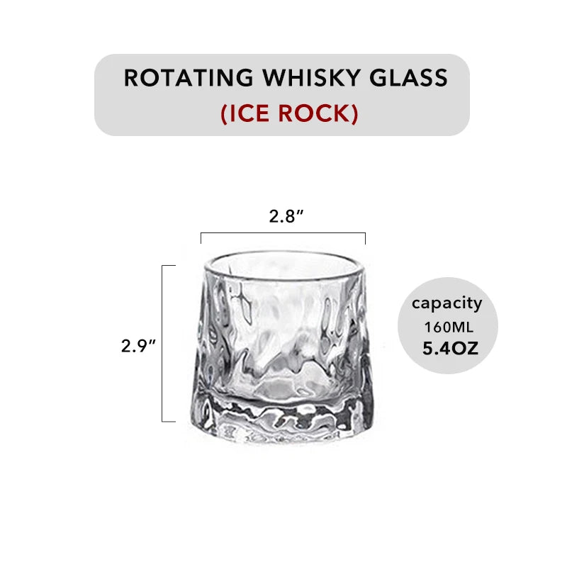 Spinning Whiskey Glass Whiskey Tumblers, Old Fashioned Scotch & Bourbon Glasses,Whisky Brandy Cups for Home Party Wine Glass - GYLDNE GRÆNSE Gourmet Online Shop