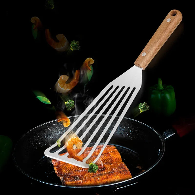 Edelstahl Fischspatel Küche Braten Pfannenwender Steak Pfannenwender Teppanyaki Werkzeug Aal Pfannenwender Mehrzweckpfannenwender - GYLDNE GRÆNSE Gourmet Online Shop