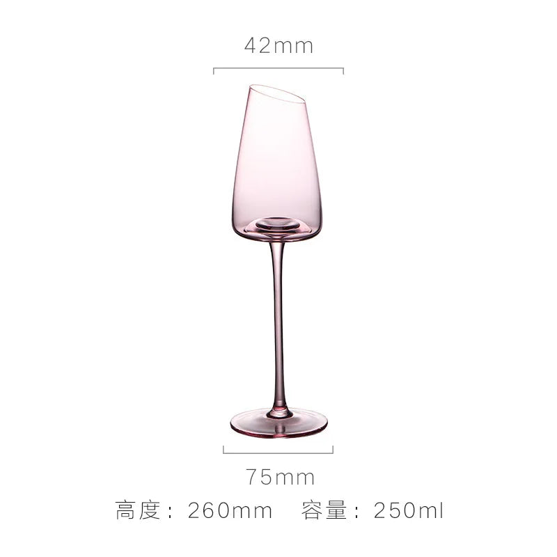 Französisch Rosa Flamingo Rotwein Gläser Set Kristallglas Kelch Kreativ Schrägmund Konkaver Boden Champagner Weinbecher Blau - GYLDNE GRÆNSE Gourmet Online Shop