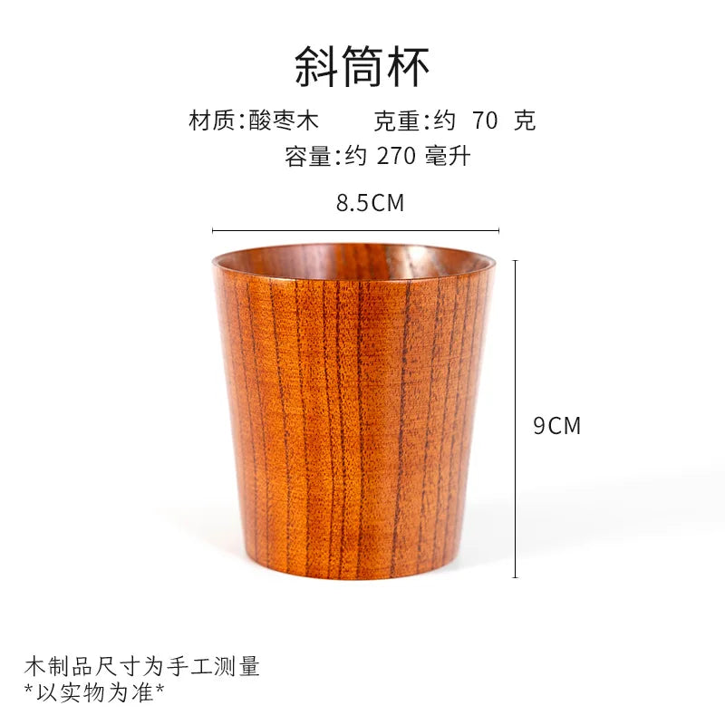 Saure Jujube-Holz-Tasse mit großem Bauch Kreative Holztasse Massivholz Anti-Verbrühungs-Teetasse Nordisches Teeset aus Holz - GYLDNE GRÆNSE Gourmet Online Shop