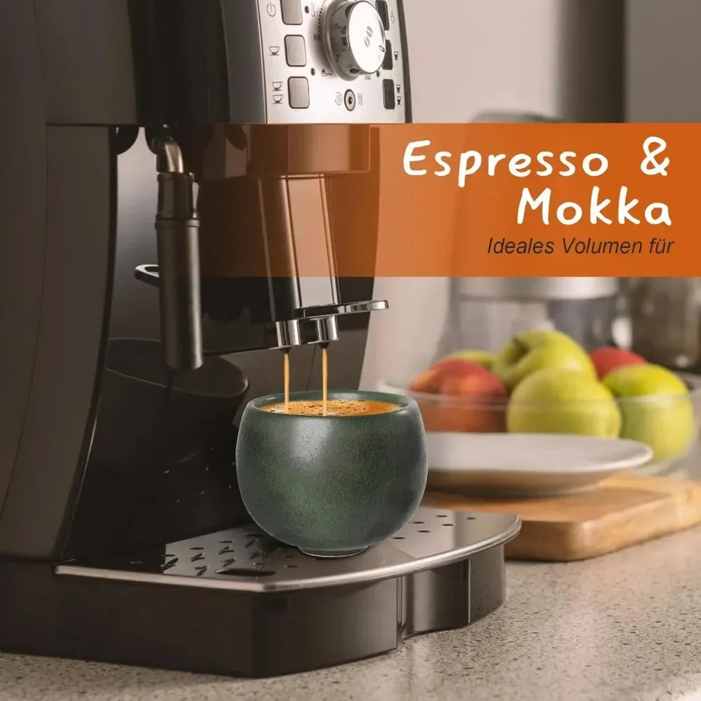 Espressotassen Dickwandige Keramik Espressotassen aus Steingut für Espresso Mokka Macchiato Handgefertigte Keramiktasse - GYLDNE GRÆNSE Gourmet Online Shop