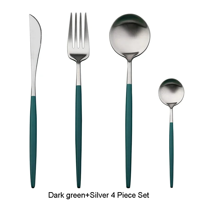 Mattgold 18/10 Edelstahl Luxus Besteck Geschirr Geschirr Messer Löffel Gabel Essstäbchen Besteck Set Spülmaschinenfest - GYLDNE GRÆNSE Gourmet Online Shop