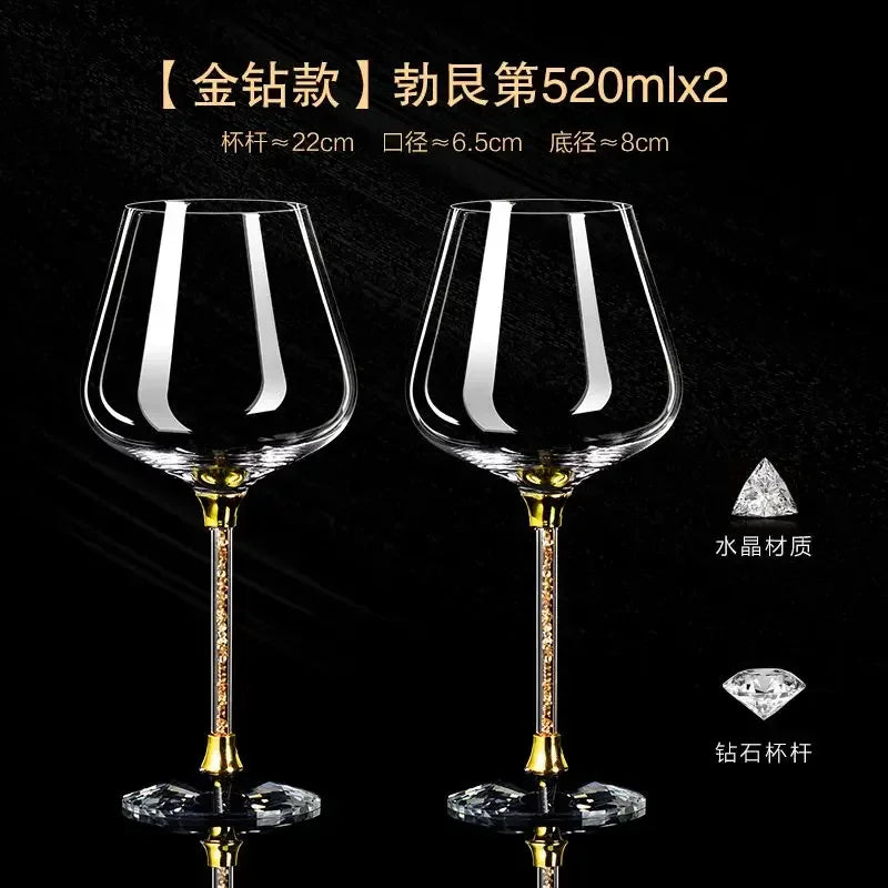 2pcs Leichte Luxus High-End Kristalltasse Rotwein Glas Set Hohes Glas Party Wein Glas Trinkgläser für ChampagnerFlöte - GYLDNE GRÆNSE Gourmet Online Shop