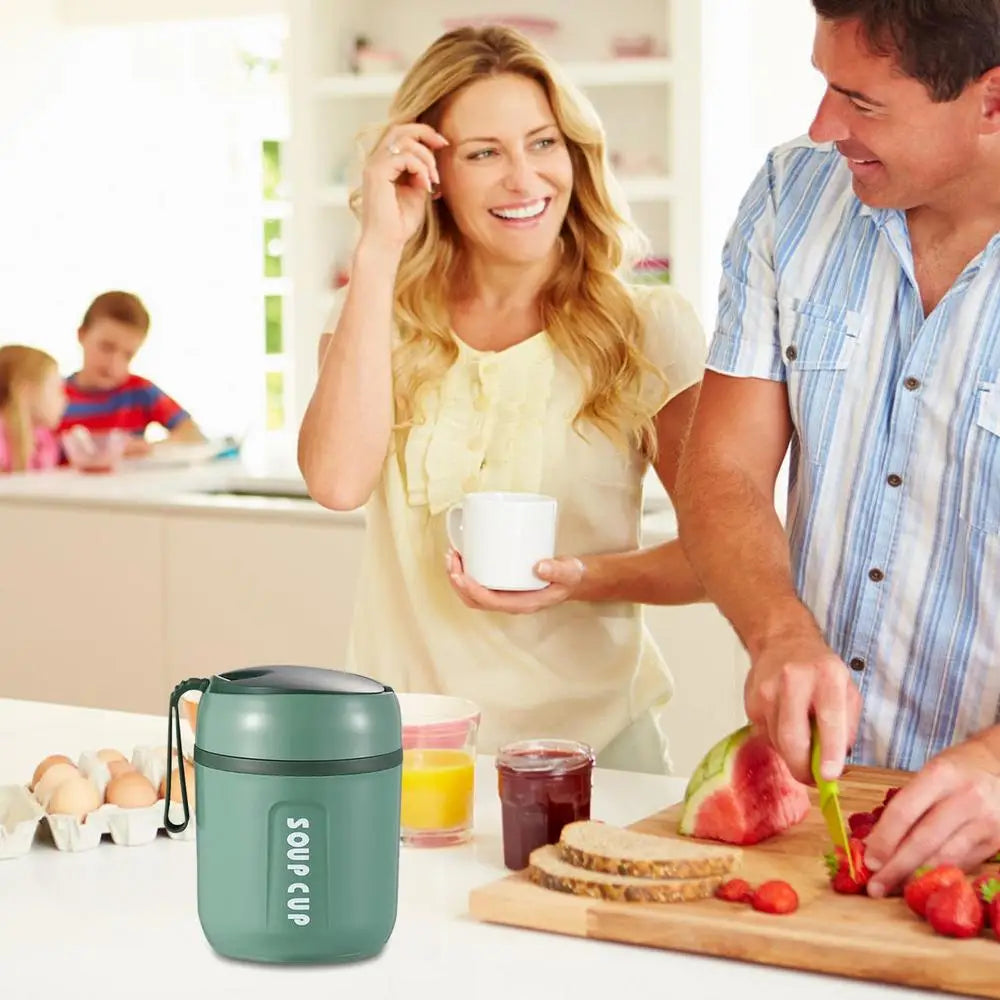 Thermobehälter für heiße Speisen Isolierter Lebensmittelbehälter aus Edelstahl Wiederverwendbarer Lunchbox-Behälter Großer isolierter Snack - GYLDNE GRÆNSE Gourmet Online Shop