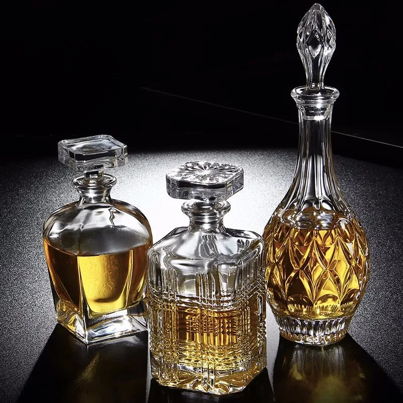 Kristallglas Wein Rote Flasche + 2 STÜCKE Tassen Wein Karaffe Whisky Liqour Ausgießer Home Bar Wodka Bier Flasche Glas Krug JR - GYLDNE GRÆNSE Gourmet Online Shop