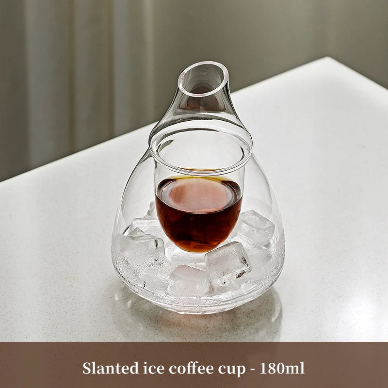 Bincoo Doppelschichtglas handgebrühte Kanne Set Cold Brew Kaffeekanne Cold Brew Pot Eis Tropfkanne Eis American Cup 180ml - GYLDNE GRÆNSE Gourmet Online Shop