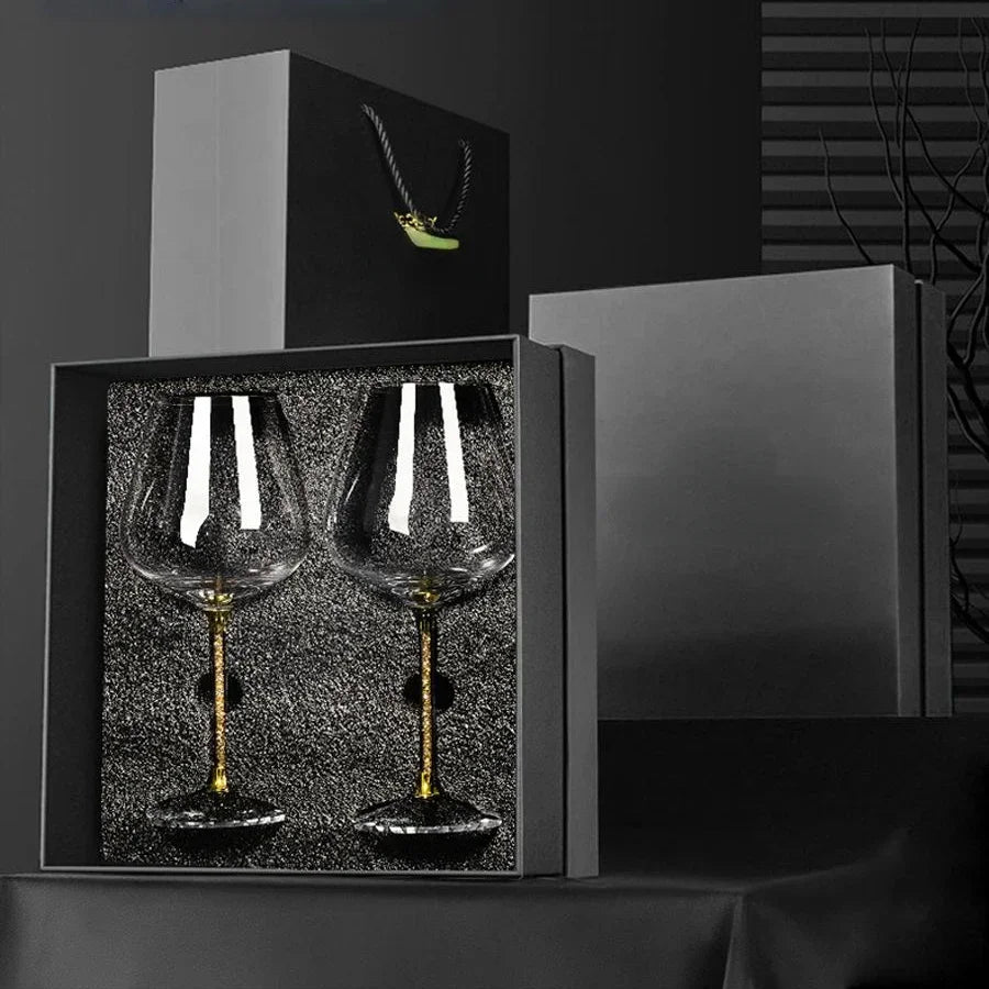 2pcs Leichte Luxus High-End Kristalltasse Rotwein Glas Set Hohes Glas Party Wein Glas Trinkgläser für ChampagnerFlöte - GYLDNE GRÆNSE Gourmet Online Shop