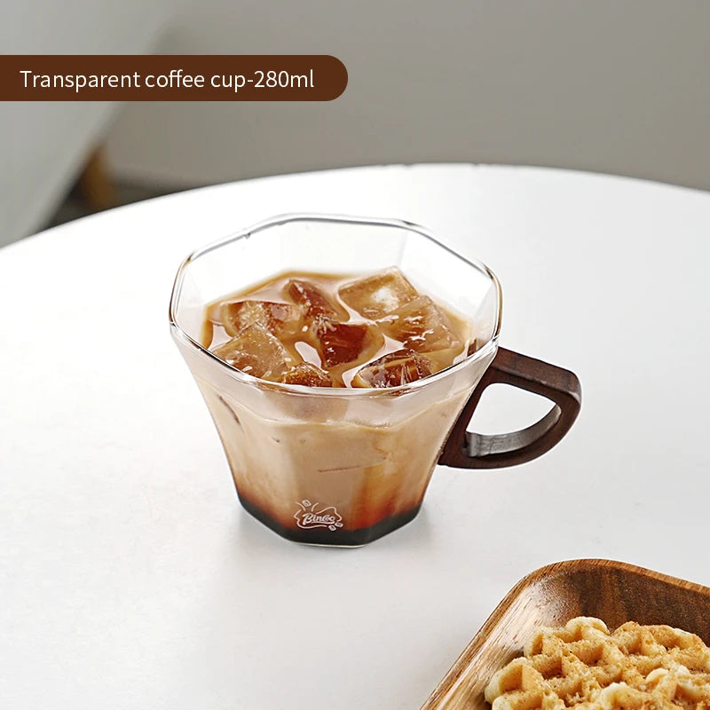 Bincoo Kaffeetasse Latte Art Professionelle hochtemperaturbeständige Glastasse und Untertasse Latte Cappuccinotasse Trinktasse - GYLDNE GRÆNSE Gourmet Online Shop