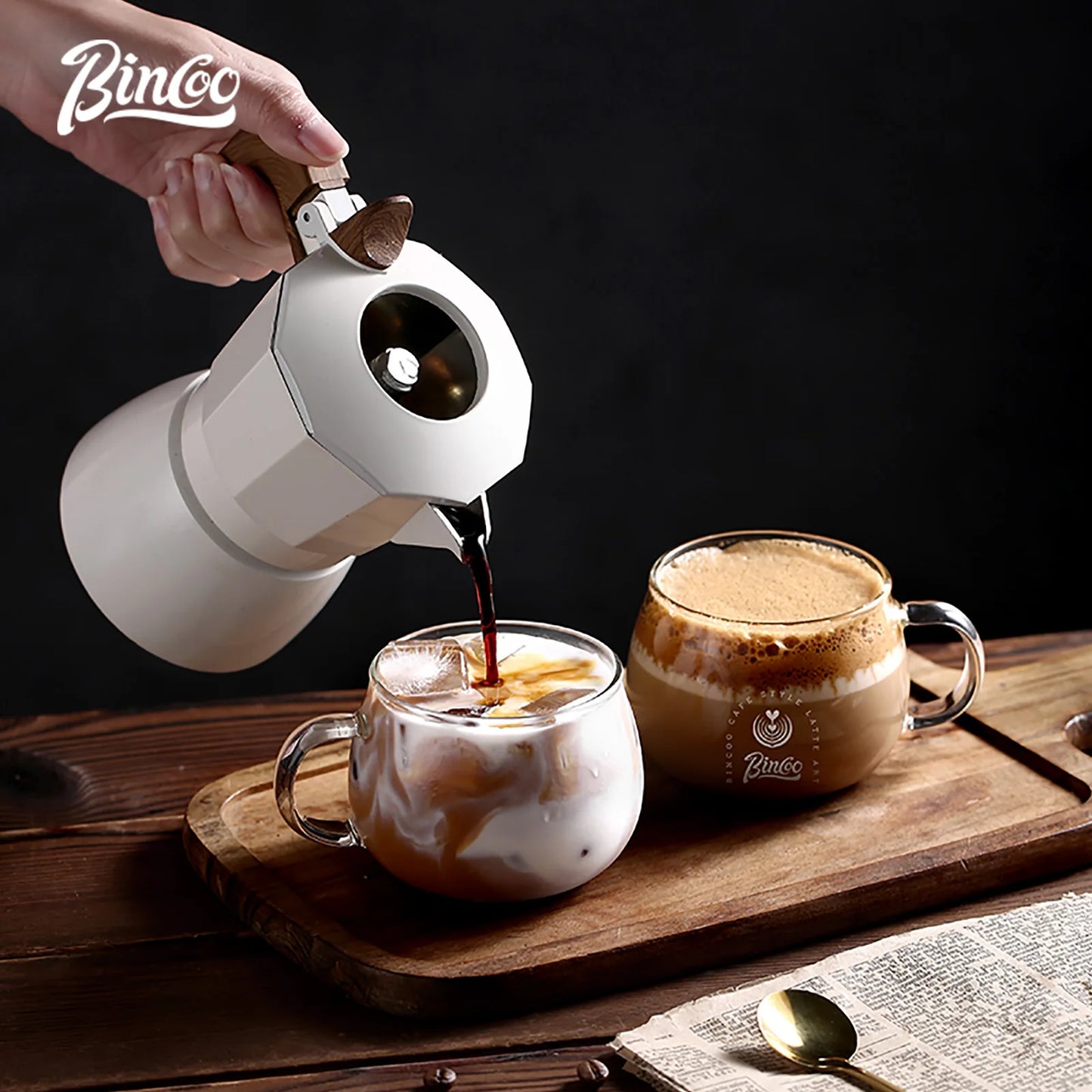 Bincoo 280ml Hitzebeständiger Becher aus hochborosilikatfarbenem Glas Kaffeetasse mit Griff Büro Tee Milch Wasser Tasse Klare Tassen Espressobecher - GYLDNE GRÆNSE Gourmet Online Shop