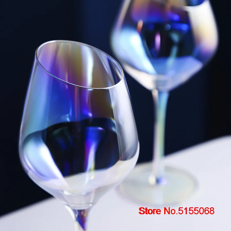 Schillernde Farben Klassisches Burgunderrot Glas Ionenbeschichtung Kristall Bordeaux Kelch Party Hochzeit Champagner Flöten Schräger Mund Weinbecher - GYLDNE GRÆNSE Gourmet Online Shop