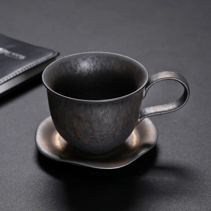 KuBac HoMmi Neu INS Steinzeug handgemachte japanische Stil Vintage Kaffeetasse Nachmittagstee Keramik Becher Set Retro Kaffeetasse - GYLDNE GRÆNSE Gourmet Online Shop