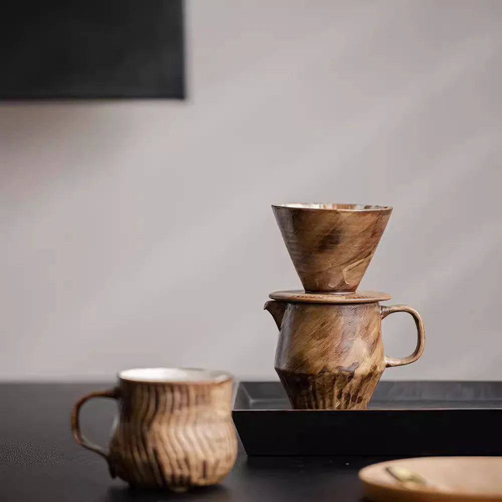 Kaffeeserver Handgemachtes Kaffeekannen-Set Filter-Sharing-Topf Haushaltskeramik-Kaffeeutensilien-Filtertassen-Set - GYLDNE GRÆNSE Gourmet Online Shop