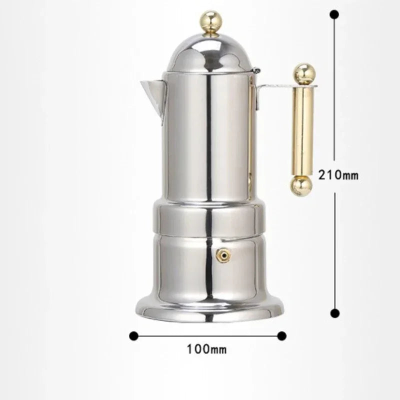 200ML verdickte Mokka-Kaffeekanne Italienische Espressomaschine Edelstahl Latte Perkolator 4 Tassen für Herd oder Induktion für den Heimgebrauch - GYLDNE GRÆNSE Gourmet Online Shop