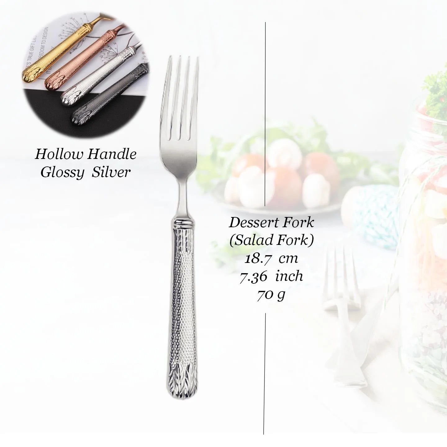 Edelstahl-Besteckset, Besteck mit hohlem Griff, gefertigt von höchster Qualität, 18-10, Luxus-Silberbesteck für die Hochzeit - GYLDNE GRÆNSE Gourmet Online Shop