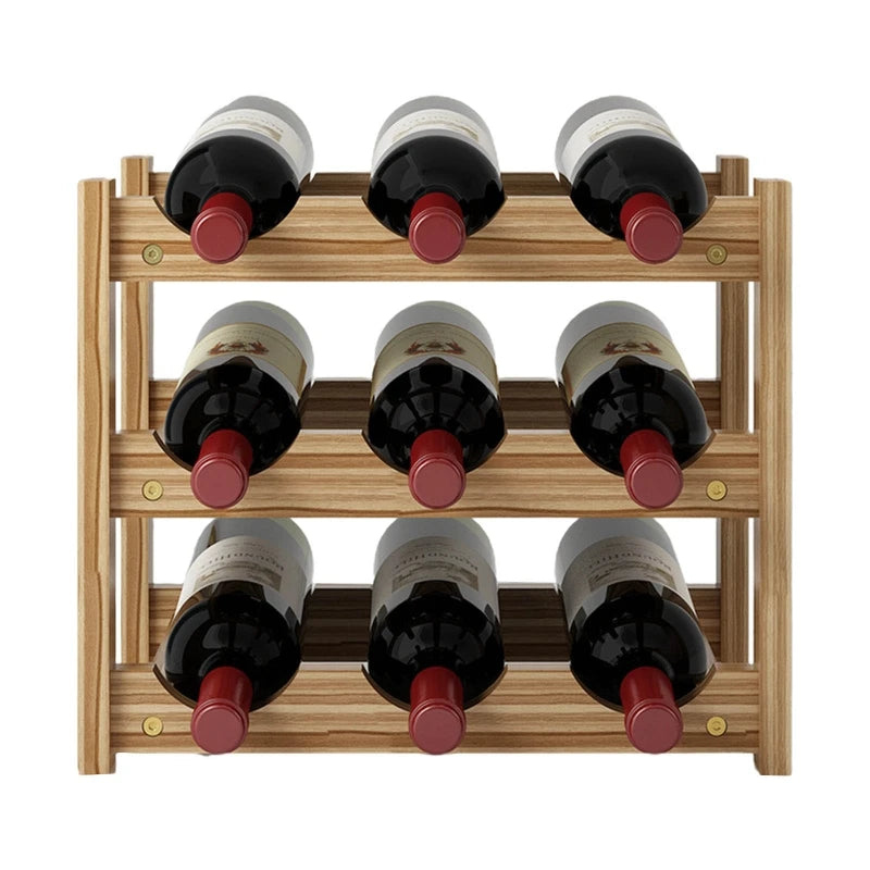 2/3/4 Ebenen Stehendes Weinregal aus Holz Organizer Home Bar Party Display Halter Regaldekoration Halter Weinzubehör - GYLDNE GRÆNSE Gourmet Online Shop