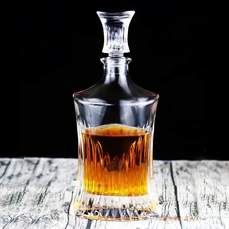 500-800Ml Elegante Whisky Weinflasche Likör Trennwand Dickes bleifreies Glas Wein Dekanter Kunst Wein Set Destillierter Getränketopf - GYLDNE GRÆNSE Gourmet Online Shop