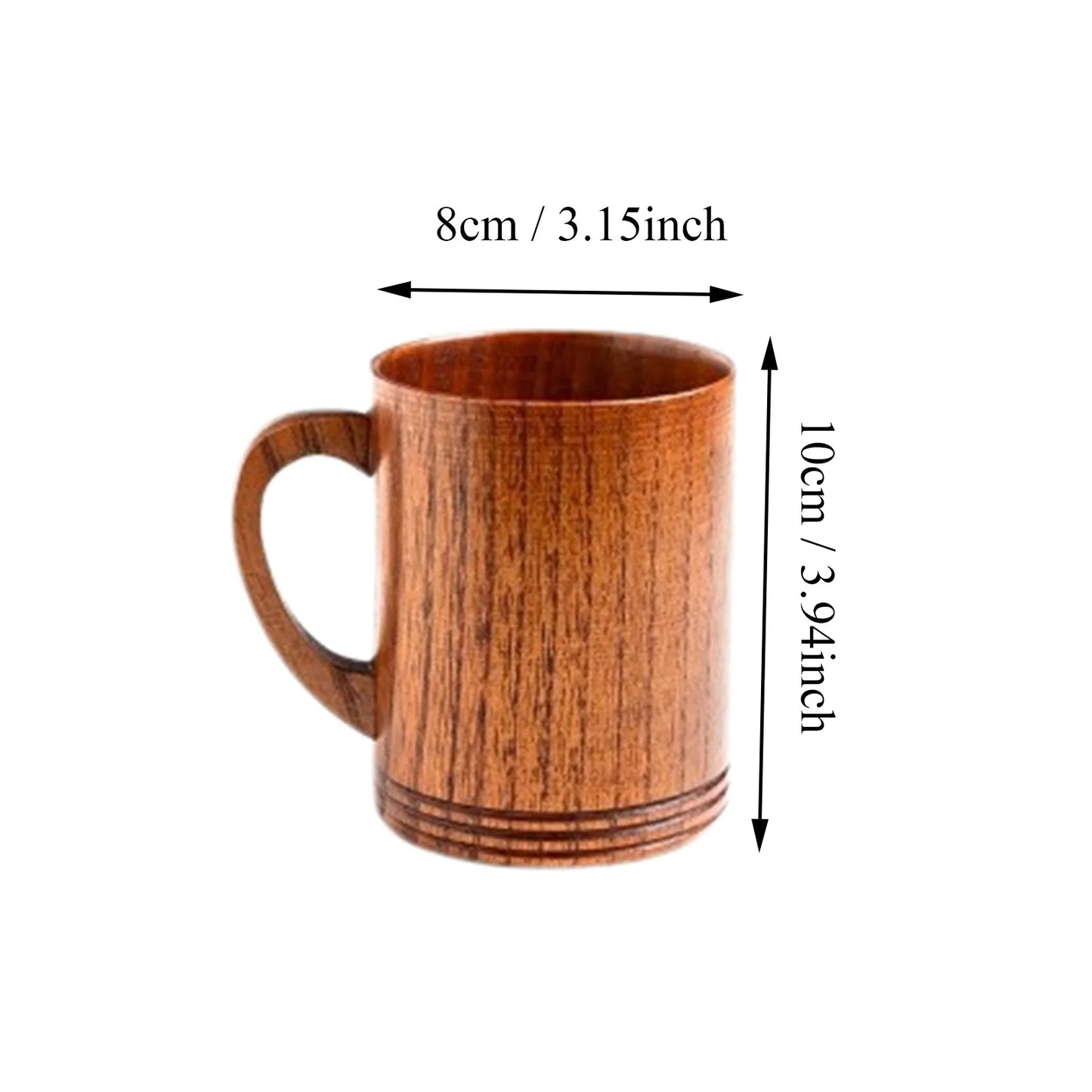 Hölzerne große Bauchtassen handgemachte Holztassen mit Griff Bier Teebecher Kaffee Milch Wassertasse Küche Bar Trinkgeschirr Geschenke - GYLDNE GRÆNSE Gourmet Online Shop