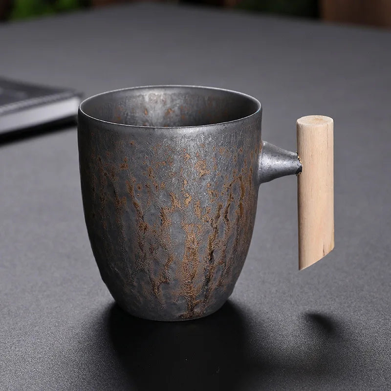 KuBac HoMmi Neu INS Steinzeug handgemachte japanische Stil Vintage Kaffeetasse Nachmittagstee Keramik Becher Set Retro Kaffeetasse - GYLDNE GRÆNSE Gourmet Online Shop