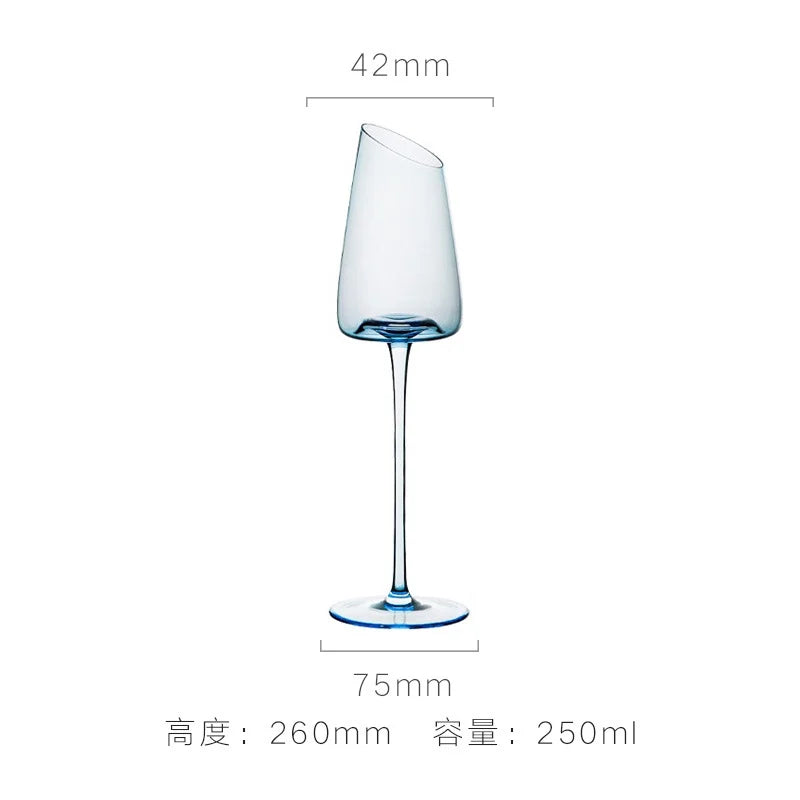 Französisch Rosa Flamingo Rotwein Gläser Set Kristallglas Kelch Kreativ Schrägmund Konkaver Boden Champagner Weinbecher Blau - GYLDNE GRÆNSE Gourmet Online Shop