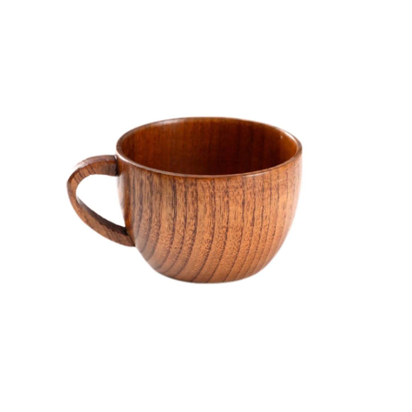 Hölzerne große Bauchtassen handgemachte Holztassen mit Griff Bier Teebecher Kaffee Milch Wassertasse Küche Bar Trinkgeschirr Geschenke - GYLDNE GRÆNSE Gourmet Online Shop
