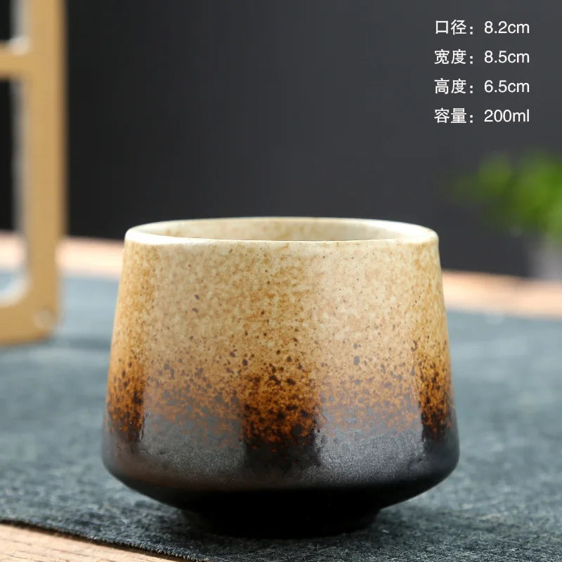 Retro Teetasse Ofen Transformation Keramik Kaffeetasse Haushalt Wasserschale Rohe Keramik Kreatives Büro Trinkgeschirr 200ML - GYLDNE GRÆNSE Gourmet Online Shop