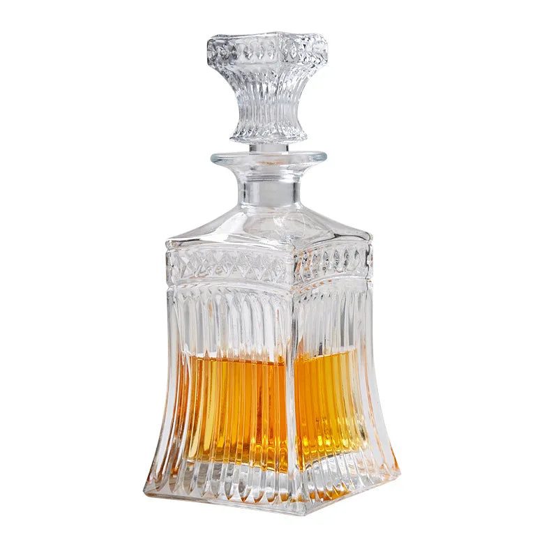 500-800Ml Elegante Whisky Weinflasche Likör Trennwand Dickes bleifreies Glas Wein Dekanter Kunst Wein Set Destillierter Getränketopf - GYLDNE GRÆNSE Gourmet Online Shop