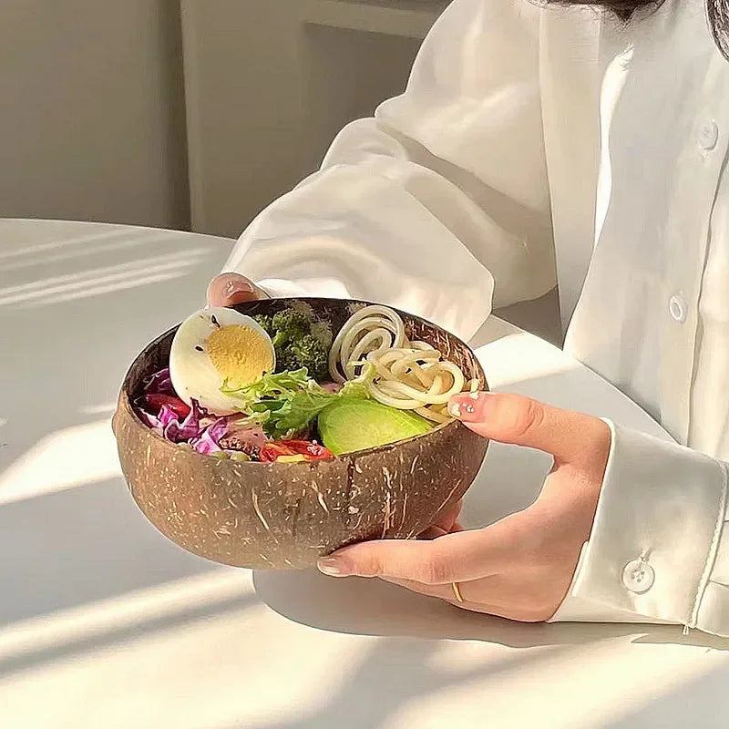Natural Coconut Bowl Wooden Handmade Coconut Bowls for Eating Tableware - GYLDNE GRÆNSE Gourmet Online Shop