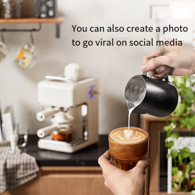 EA39 Kaffeemaschine Kleiner Haushalt Italienischer Latte Milchschaum Halbautomatisch Elektrisches Bohnenmahlen Büro Schlafsaal - GYLDNE GRÆNSE Gourmet Online Shop