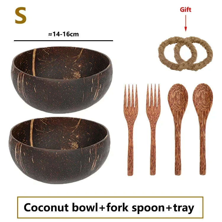 Natural Coconut Bowl Wooden Handmade Coconut Bowls for Eating Tableware - GYLDNE GRÆNSE Gourmet Online Shop