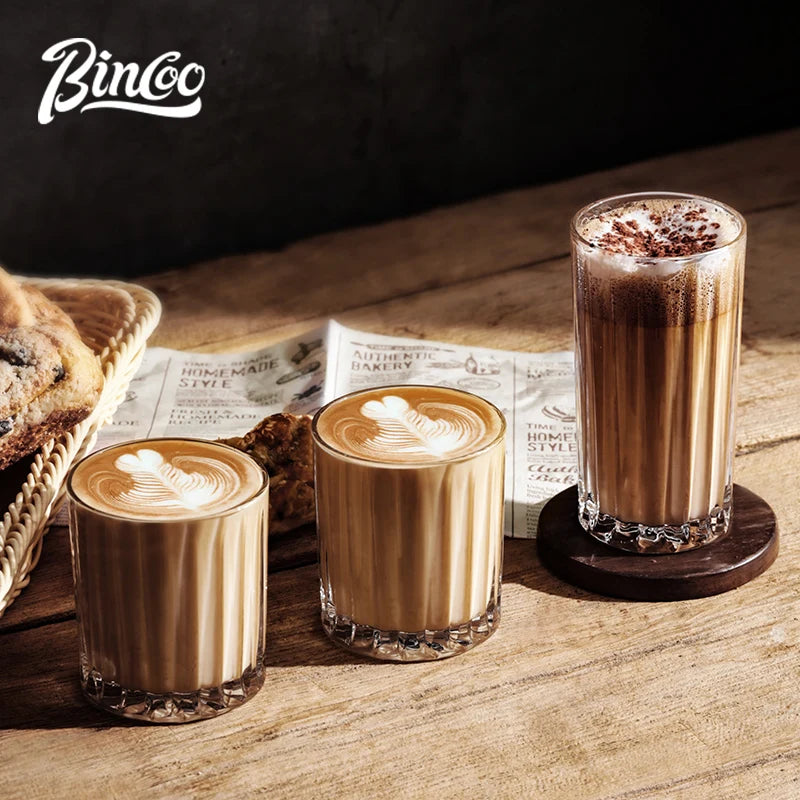 Bincoo Kaffeeglas Australische weiße Tasse Latte Tasse Einfache Retro Dirty Ice Amerikanische Vertikale Kaffeetasse - GYLDNE GRÆNSE Gourmet Online Shop