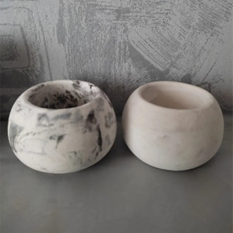 Runde Beton Kerzenglas Silikonform Diy handgemachte Sukkulente Zement Pflanzgefäß Harz Silikonform Gips Aufbewahrungsbox Wohnkultur - GYLDNE GRÆNSE Gourmet Online Shop