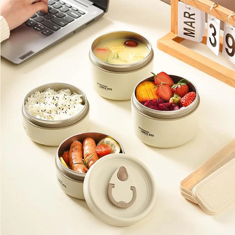 Tragbares isoliertes Lebensmittel-Lunch-Container-Set mit thermischer Lunchbox 3 separate stapelbare Lunch-Container - GYLDNE GRÆNSE Gourmet Online Shop