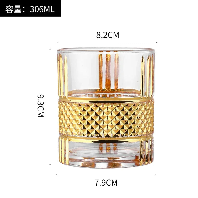 European-style luxury Phnom Penh Whiskey Cup with high sense of home master hand-painted gold glass xo strong glass - GYLDNE GRÆNSE Gourmet Online Shop