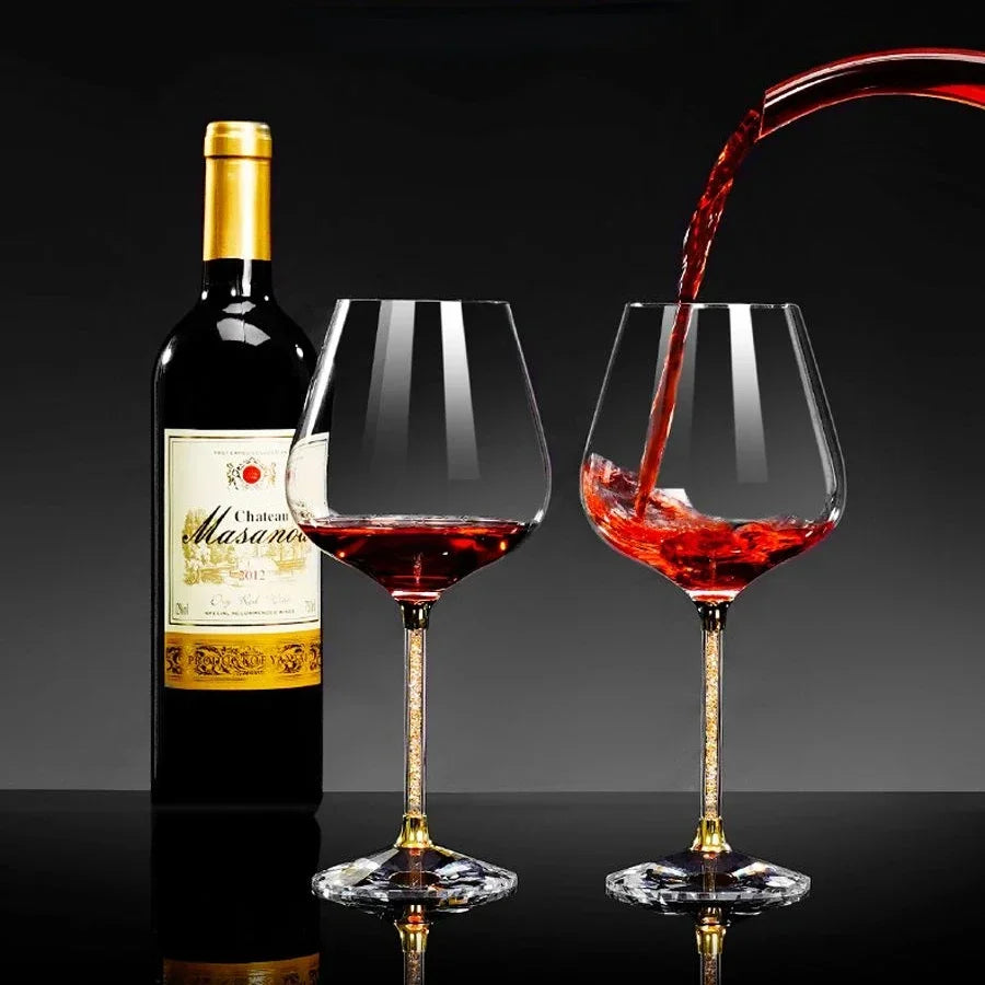 2pcs Leichte Luxus High-End Kristalltasse Rotwein Glas Set Hohes Glas Party Wein Glas Trinkgläser für ChampagnerFlöte - GYLDNE GRÆNSE Gourmet Online Shop
