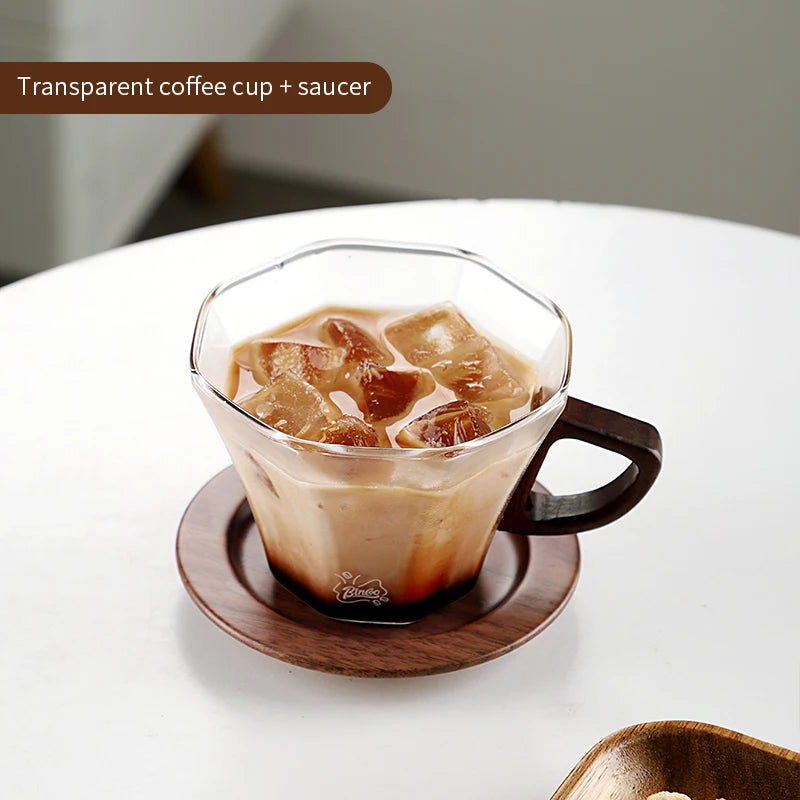 Bincoo Kaffeetasse Latte Art Professionelle hochtemperaturbeständige Glastasse und Untertasse Latte Cappuccinotasse Trinktasse - GYLDNE GRÆNSE Gourmet Online Shop