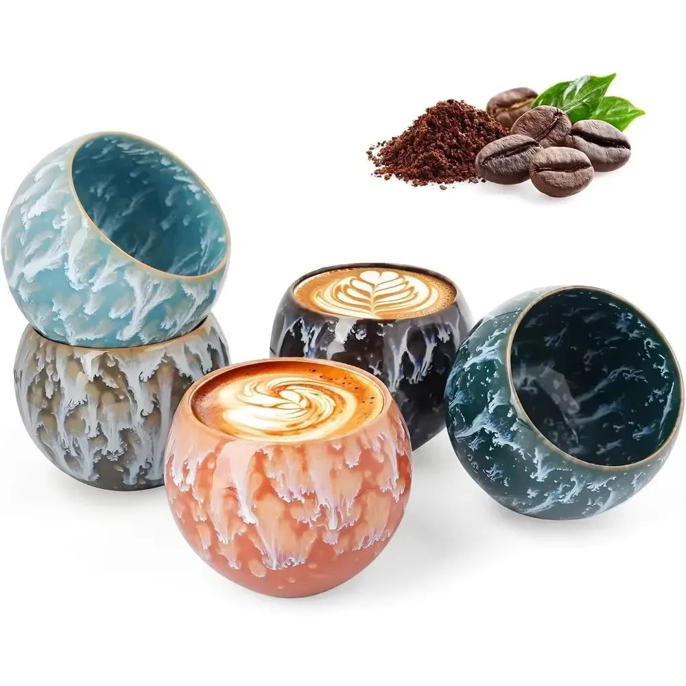 Espressotassen Dickwandige Keramik Espressotassen aus Steingut für Espresso Mokka Macchiato Handgefertigte Keramiktasse - GYLDNE GRÆNSE Gourmet Online Shop