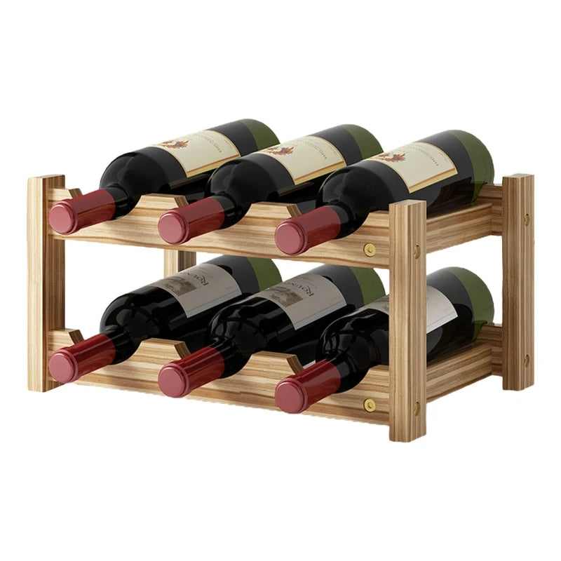 2/3/4 Ebenen Stehendes Weinregal aus Holz Organizer Home Bar Party Display Halter Regaldekoration Halter Weinzubehör - GYLDNE GRÆNSE Gourmet Online Shop