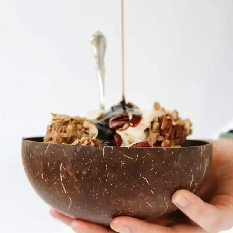 Natural Coconut Bowl Wooden Handmade Coconut Bowls for Eating Tableware - GYLDNE GRÆNSE Gourmet Online Shop