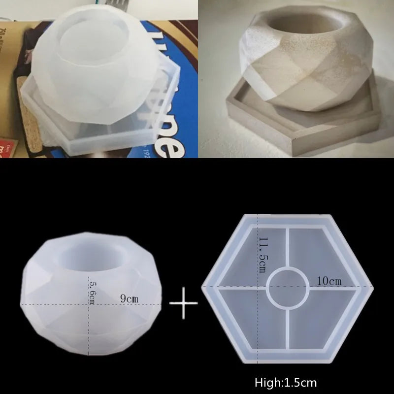 Runde Beton Kerzenglas Silikonform Diy handgemachte Sukkulente Zement Pflanzgefäß Harz Silikonform Gips Aufbewahrungsbox Wohnkultur - GYLDNE GRÆNSE Gourmet Online Shop