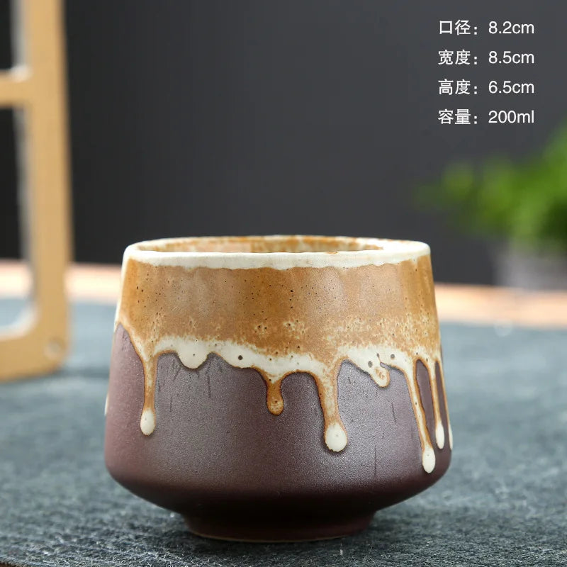 Retro Teetasse Ofen Transformation Keramik Kaffeetasse Haushalt Wasserschale Rohe Keramik Kreatives Büro Trinkgeschirr 200ML - GYLDNE GRÆNSE Gourmet Online Shop