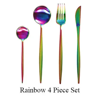 Mattgold 18/10 Edelstahl Luxus Besteck Geschirr Geschirr Messer Löffel Gabel Essstäbchen Besteck Set Spülmaschinenfest - GYLDNE GRÆNSE Gourmet Online Shop