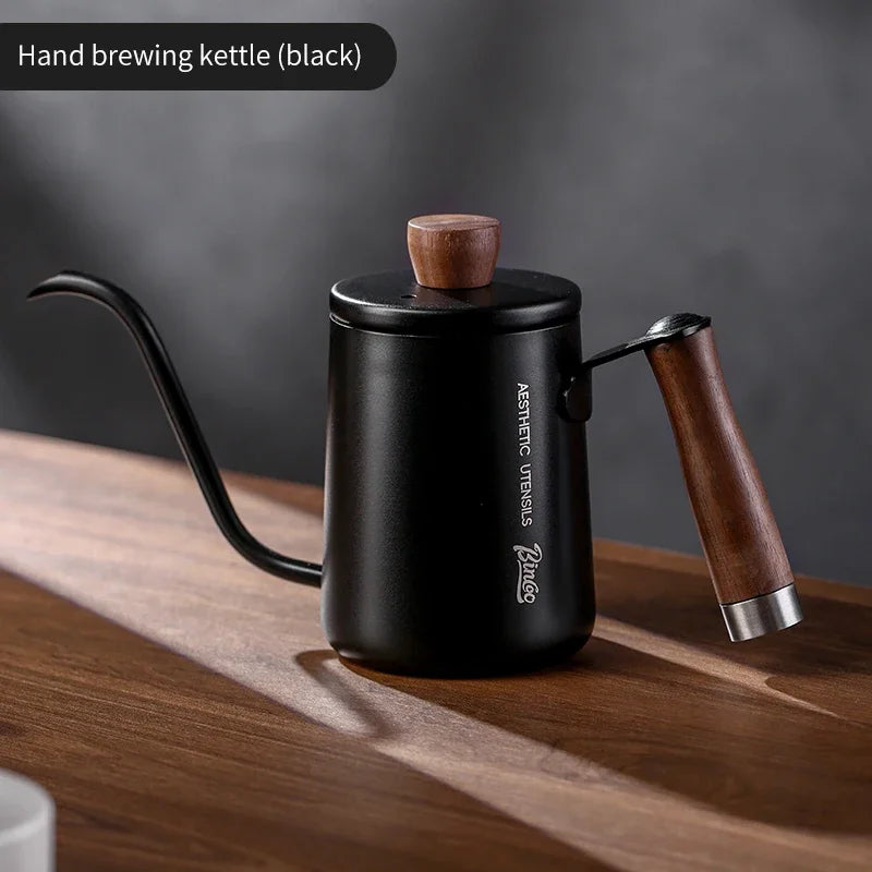 Bincoo Feilong Hand-Pour Pot, Hanging Ear Kaffeekanne, Massivholzgriff, Edelstahl Thin Mouth Pot, Haushaltskessel - GYLDNE GRÆNSE Gourmet Online Shop