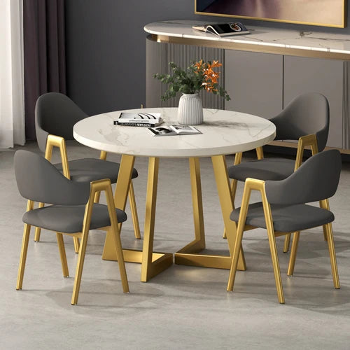 Round Set Dining Tables Living Room Retractable White Luxury Dining Tables Folding Space Savers Mesa Plegable Furniture WW50DT - GYLDNE GRÆNSE Gourmet Online Shop
