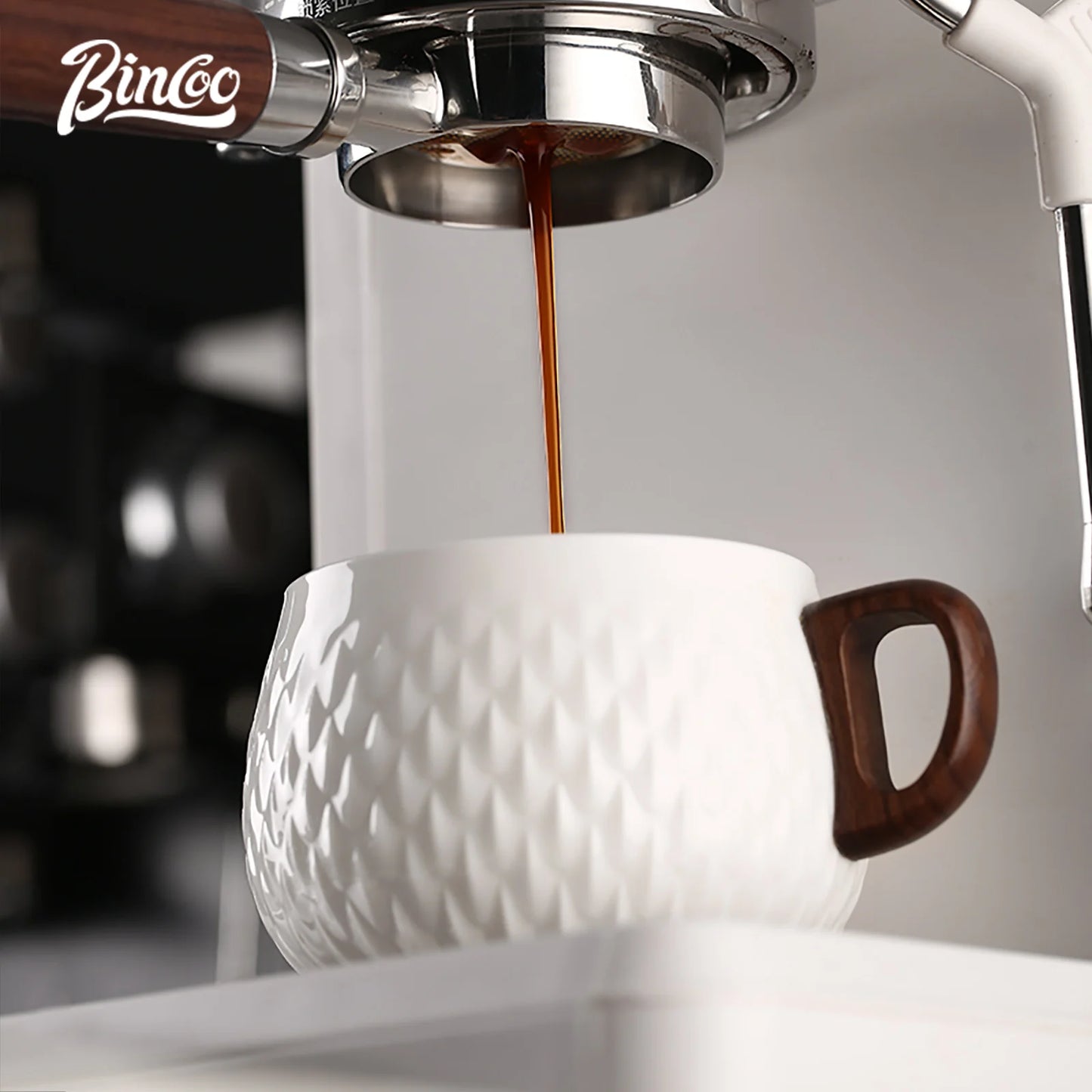 Bincoo Espresso Becher 200/350ml Keramik Kaffeetasse und Untertasse Professionelles Zuhause Barista Latte Art Becher Exquisites Küchenzubehör - GYLDNE GRÆNSE Gourmet Online Shop