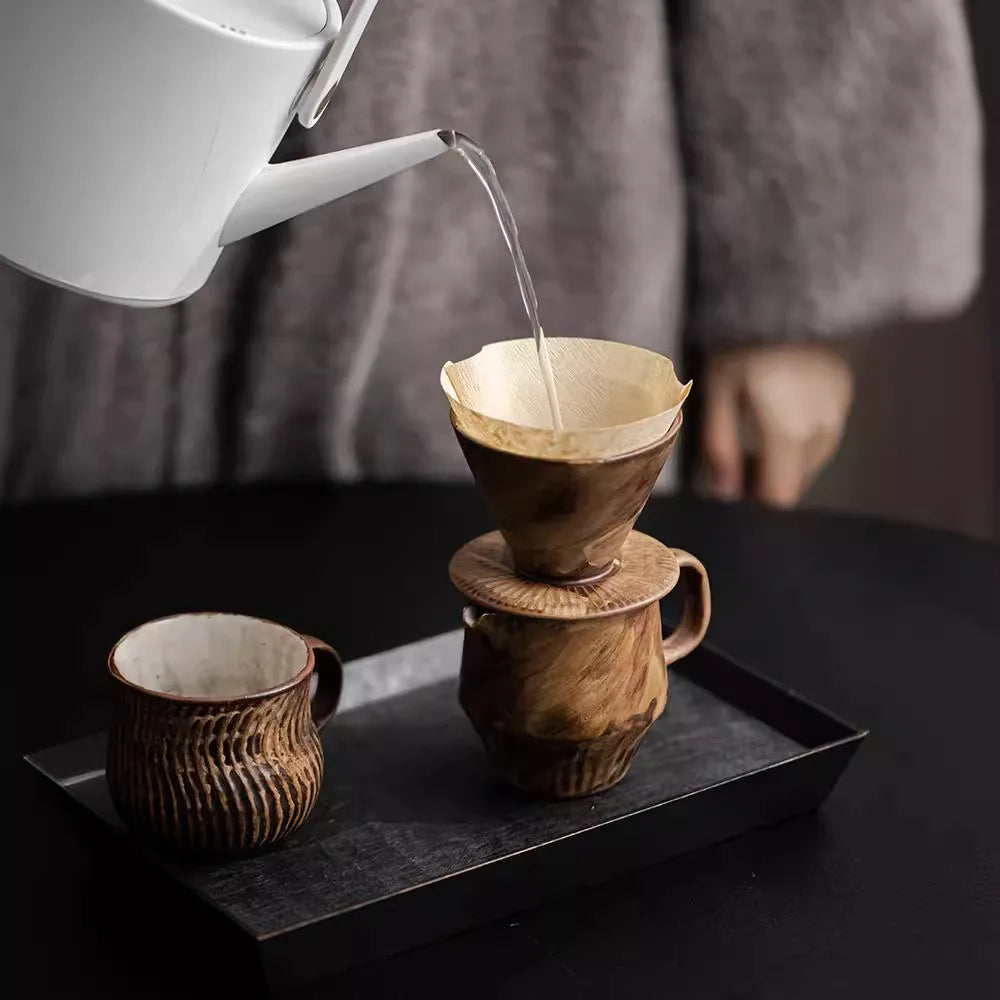 Kaffeeserver Handgemachtes Kaffeekannen-Set Filter-Sharing-Topf Haushaltskeramik-Kaffeeutensilien-Filtertassen-Set - GYLDNE GRÆNSE Gourmet Online Shop