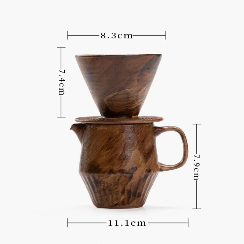 Kaffeeserver Handgemachtes Kaffeekannen-Set Filter-Sharing-Topf Haushaltskeramik-Kaffeeutensilien-Filtertassen-Set - GYLDNE GRÆNSE Gourmet Online Shop