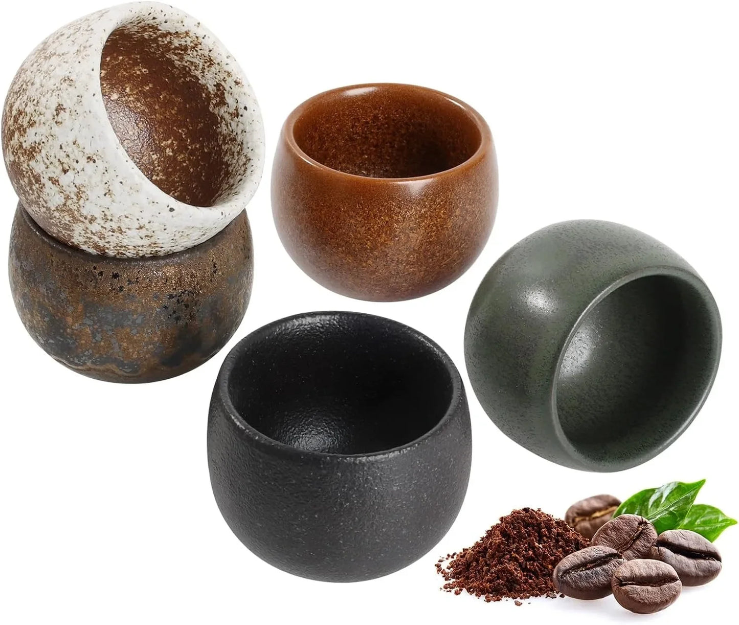 Espressotassen Dickwandige Keramik Espressotassen aus Steingut für Espresso Mokka Macchiato Handgefertigte Keramiktasse - GYLDNE GRÆNSE Gourmet Online Shop