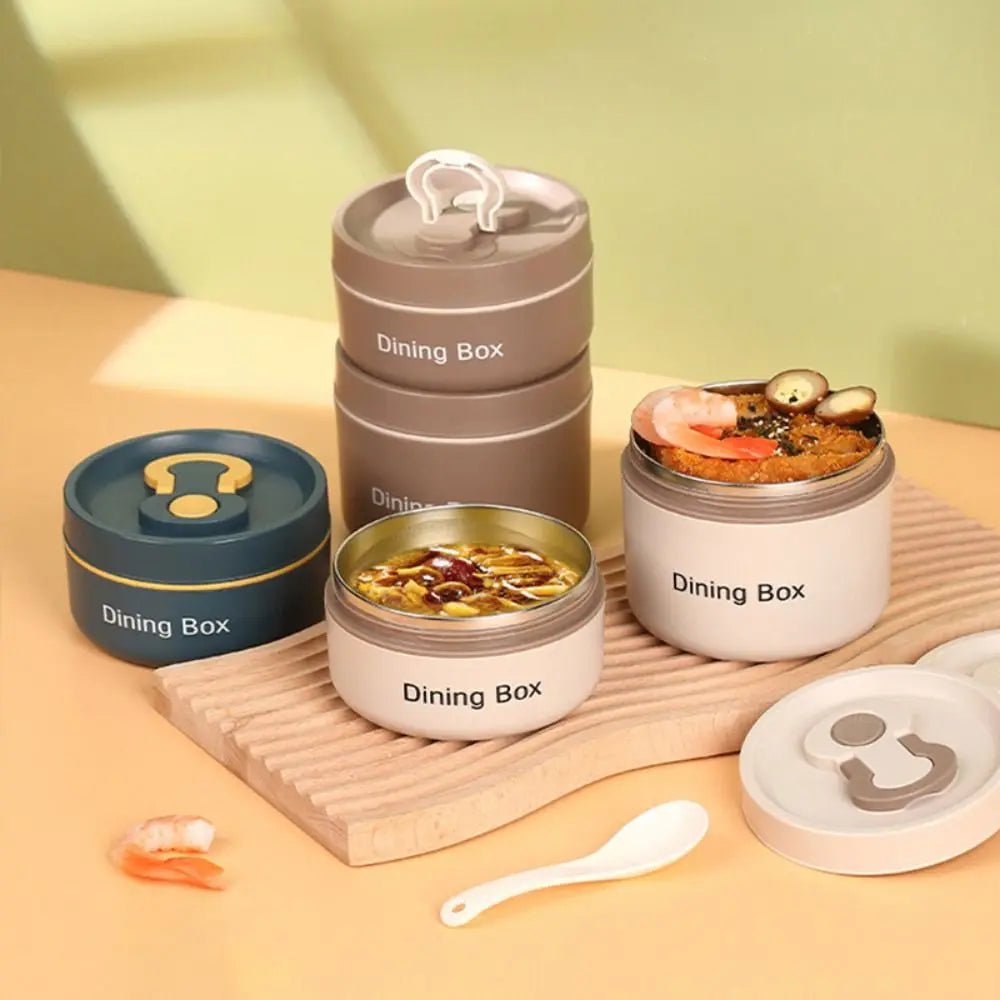 Tragbare Edelstahl-Thermo-Lunchbox 350 ml / 650 ml Runde Essbox Frischhaltefähiger isolierter Lebensmittelbehälter für Kinder - GYLDNE GRÆNSE Gourmet Online Shop